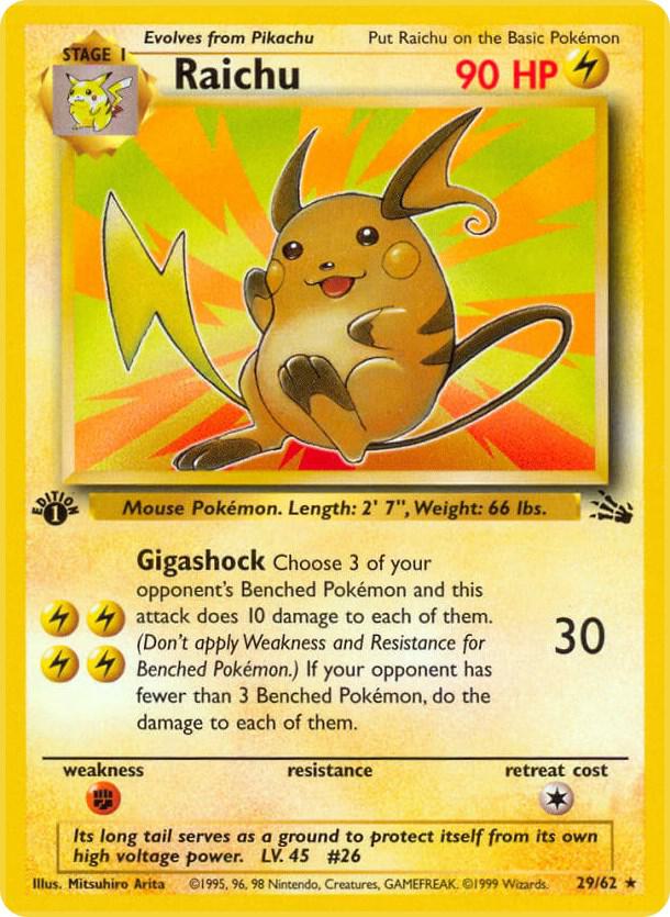 Raichu #29/62 - Fossil - PSA 8