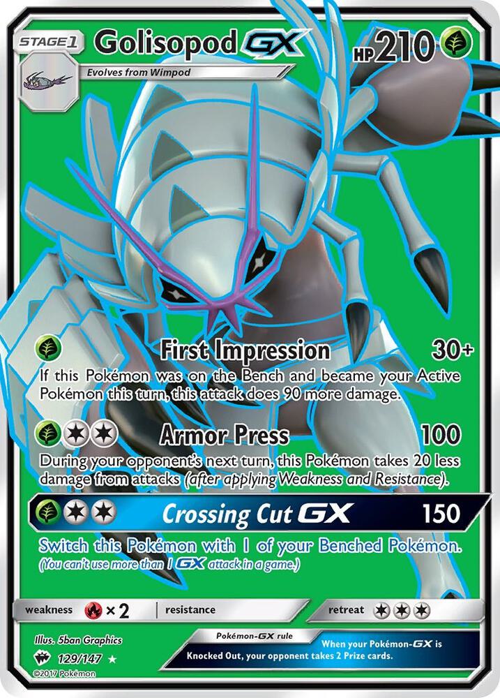 Golisopod GX (Full Art) #129/147 - SM - Burning Shadows - Near Mint