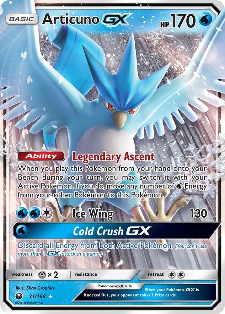 Articuno GX #31/168 - SM - Celestial Storm - Near Mint