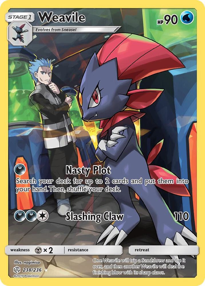 Weavile (Secret) #238/236 - SM - Cosmic Eclipse - Near Mint