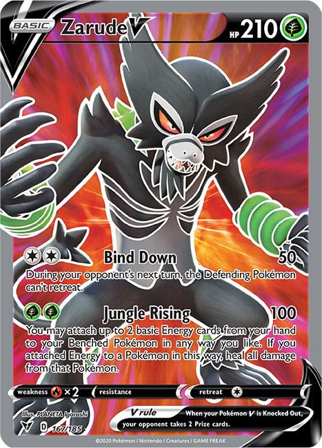 Zarude V (Full Art) #167/185 - SWSH04: Vivid Voltage - Near Mint
