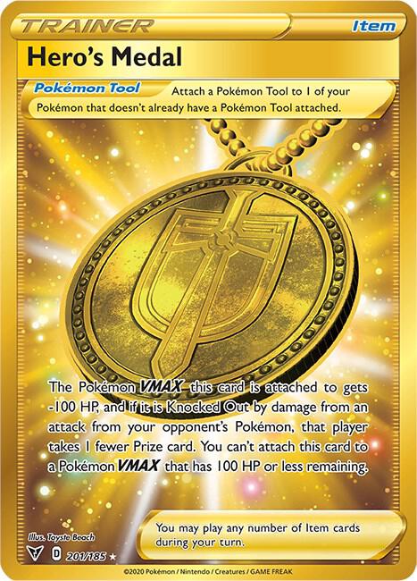 Hero's Medal (Secret) #201/185 - SWSH04: Vivid Voltage - Near Mint