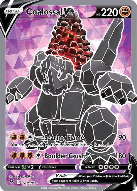 Coalossal V (Full Art) #173/185 - SWSH04: Vivid Voltage - Near Mint