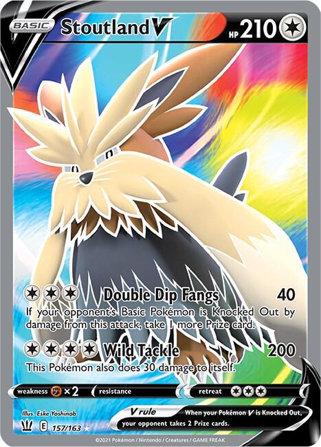 Stoutland V (Full Art) #157/163 - SWSH05: Battle Styles - Near Mint