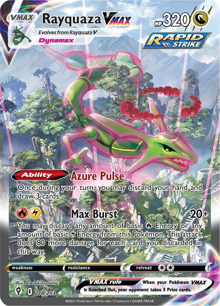 Rayquaza VMAX (Alternate Art Secret) #218/203 - SWSH07: Evolving Skies - PSA 10