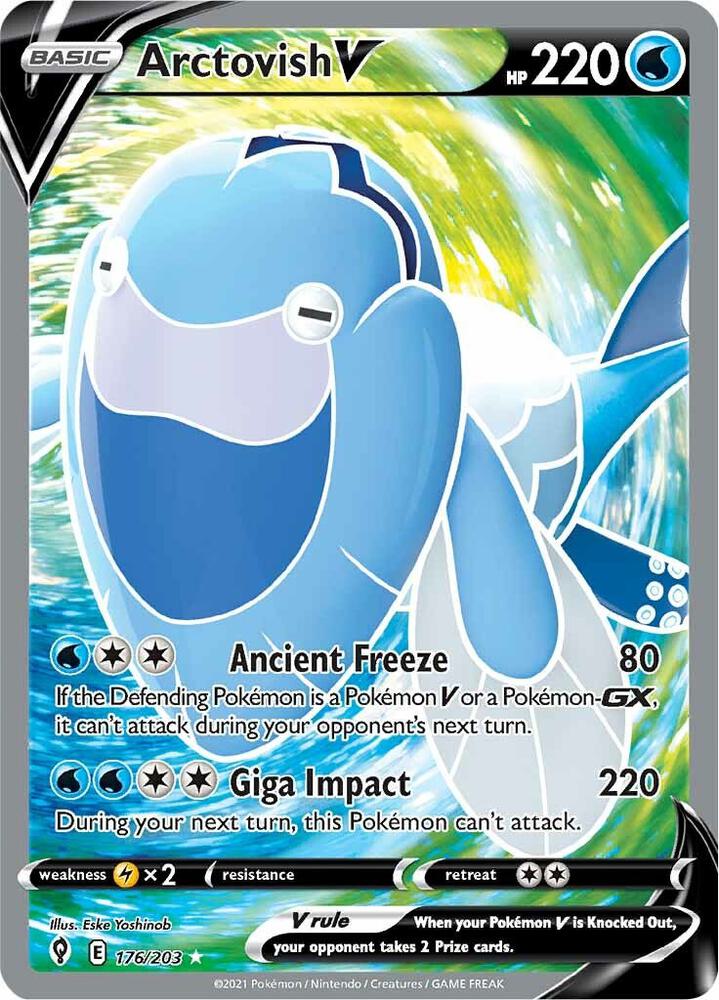 Arctovish V (Full Art) #176/203 - SWSH07: Evolving Skies - Near Mint