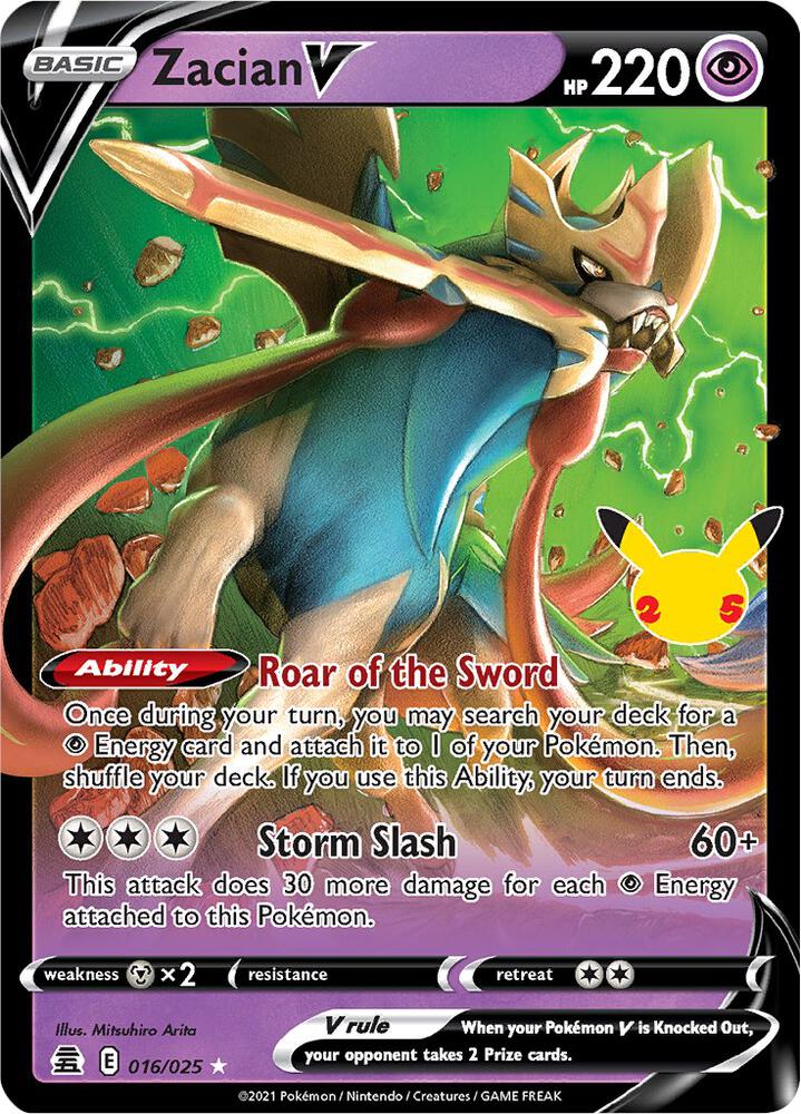 Zacian V #016/025 - Celebrations - Near Mint