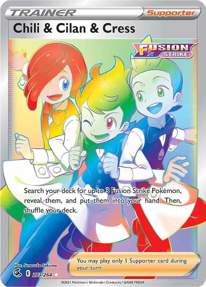 Chili & Cilan & Cress (Secret) #273/264 - SWSH08: Fusion Strike - Near Mint