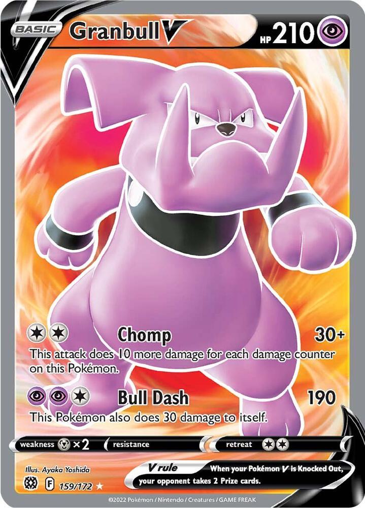 Granbull V (Full Art) #159/172 - SWSH09: Brilliant Stars - Near Mint