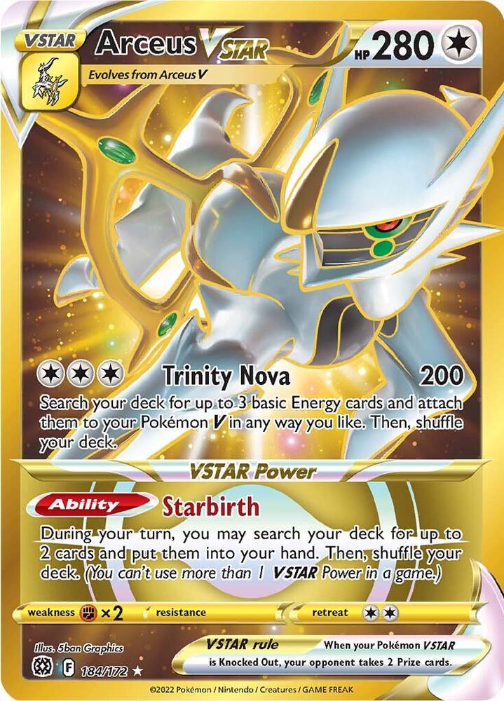 Arceus VSTAR (Secret) #184/172 - SWSH09: Brilliant Stars - Near Mint