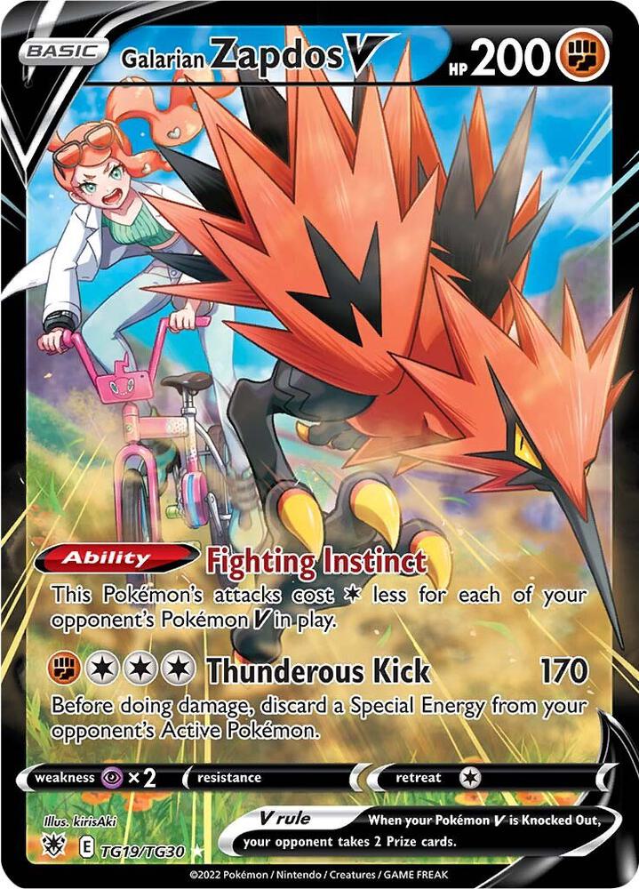 Galarian Zapdos V #TG19/TG30 - SWSH10: Astral Radiance Trainer Gallery - Near Mint