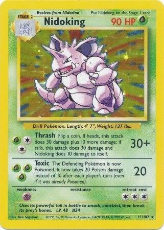 Nidoking #011/102 - Base Set - Moderately Played