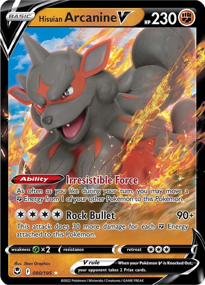 Hisuian Arcanine V #090/195 - SWSH12: Silver Tempest - Near Mint