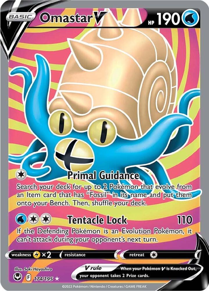Omastar V (Full Art) #174/195 - SWSH12: Silver Tempest - Near Mint