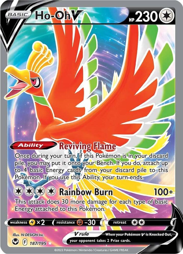 Ho-Oh V (Full Art) #187/195 - SWSH12: Silver Tempest - Near Mint