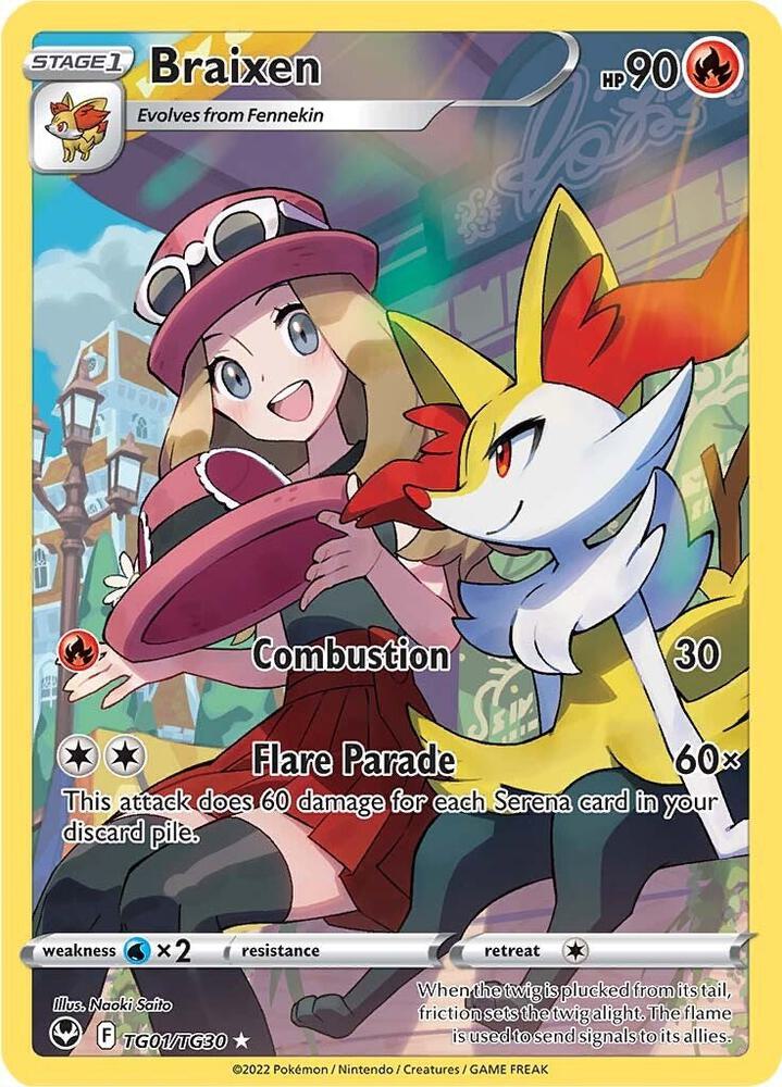 Braixen #TG01/TG30 - SWSH12: Silver Tempest Trainer Gallery - Near Mint