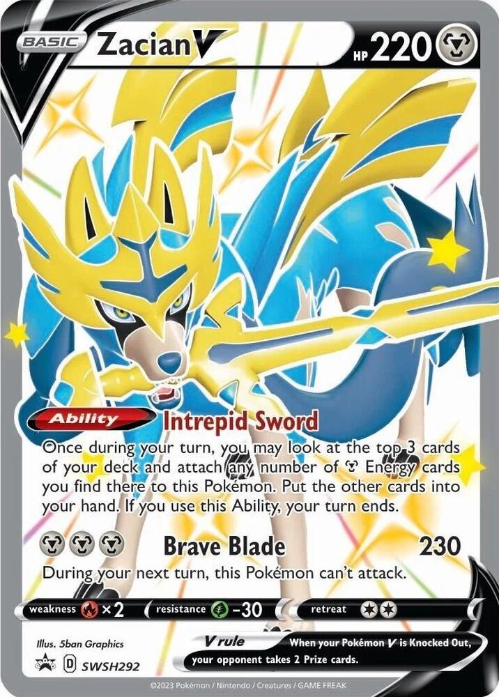 Zacian V (Shiny) #SWSH292 - SWSH: Sword & Shield Promo Cards - Near Mint