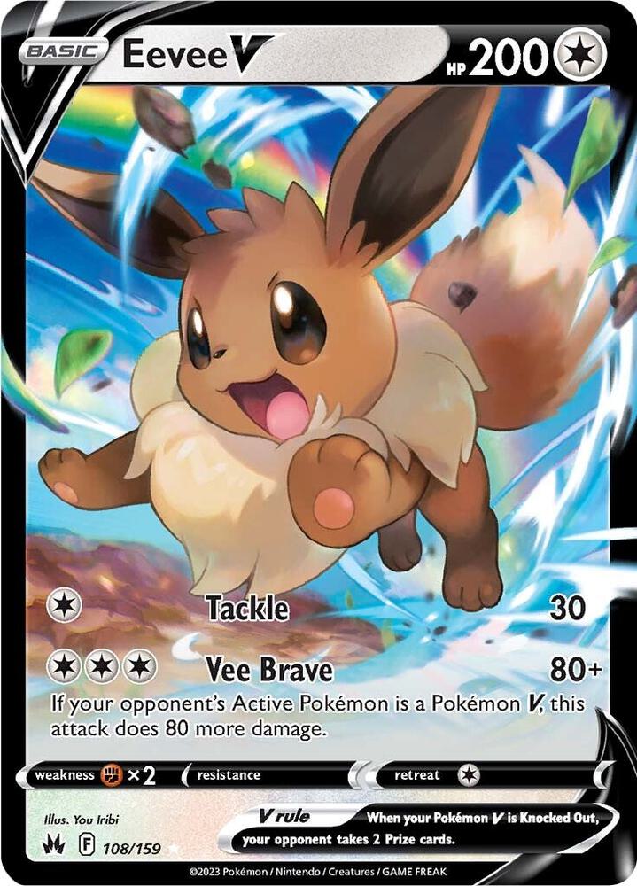 Eevee V #108/159 - Crown Zenith - Near Mint