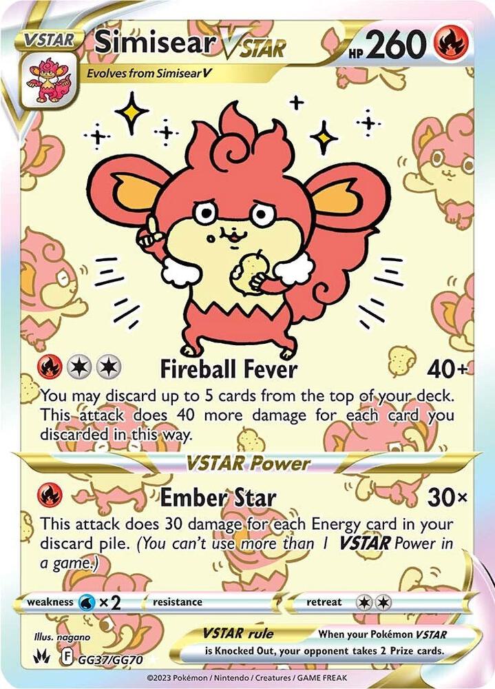 Simisear VSTAR #GG37/GG70 - Crown Zenith: Galarian Gallery - PSA 10