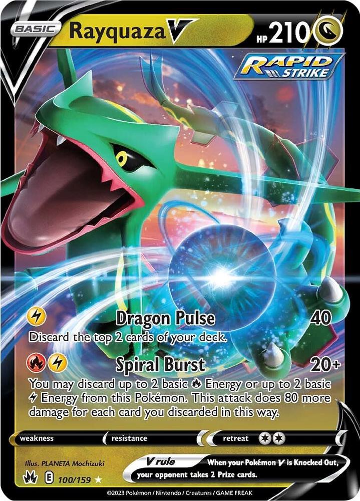 Rayquaza V #100/159 - Crown Zenith - Near Mint