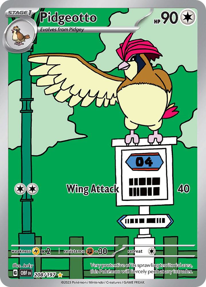 Pidgeotto #208/197 - SV03: Obsidian Flames - Near Mint