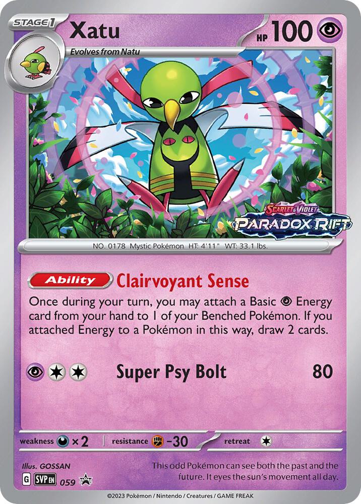 Xatu (Prerelease) #059 - SV: Scarlet & Violet Promo Cards - Near Mint