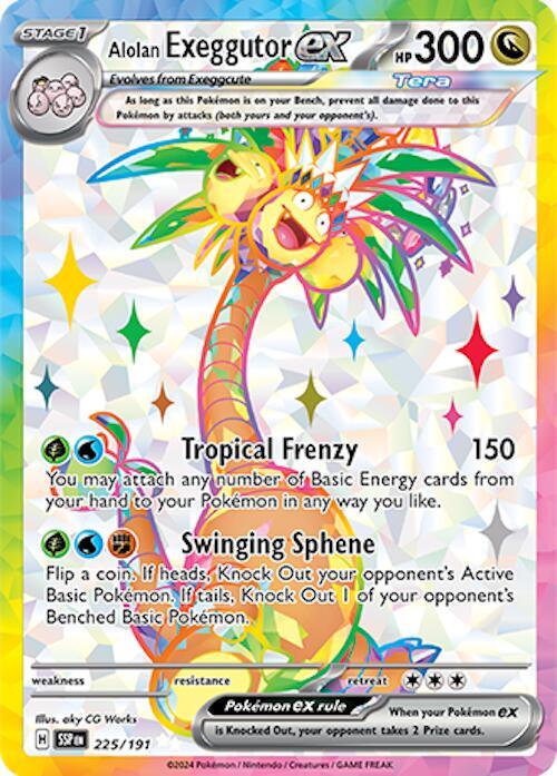 Alolan Exeggutor ex #225/191 - SV08: Surging Sparks - Near Mint