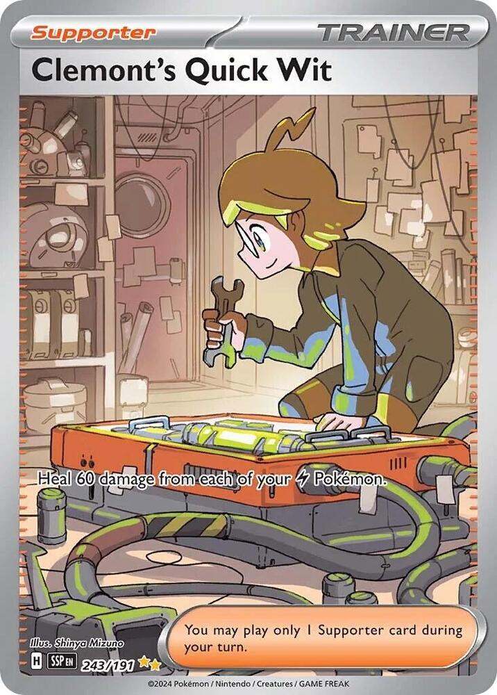Clemont's Quick Wit #243/191 - SV08: Surging Sparks - Near Mint
