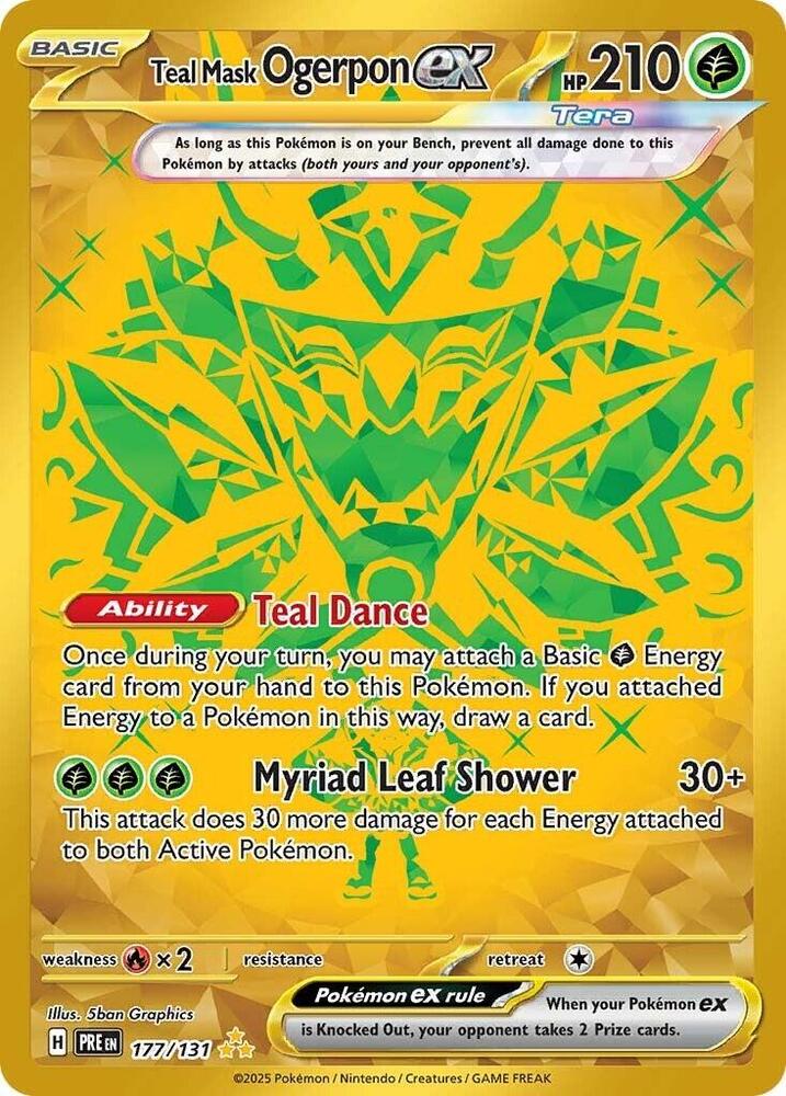 Teal Mask Ogerpon ex #177/131 - SV: Prismatic Evolutions - Near Mint