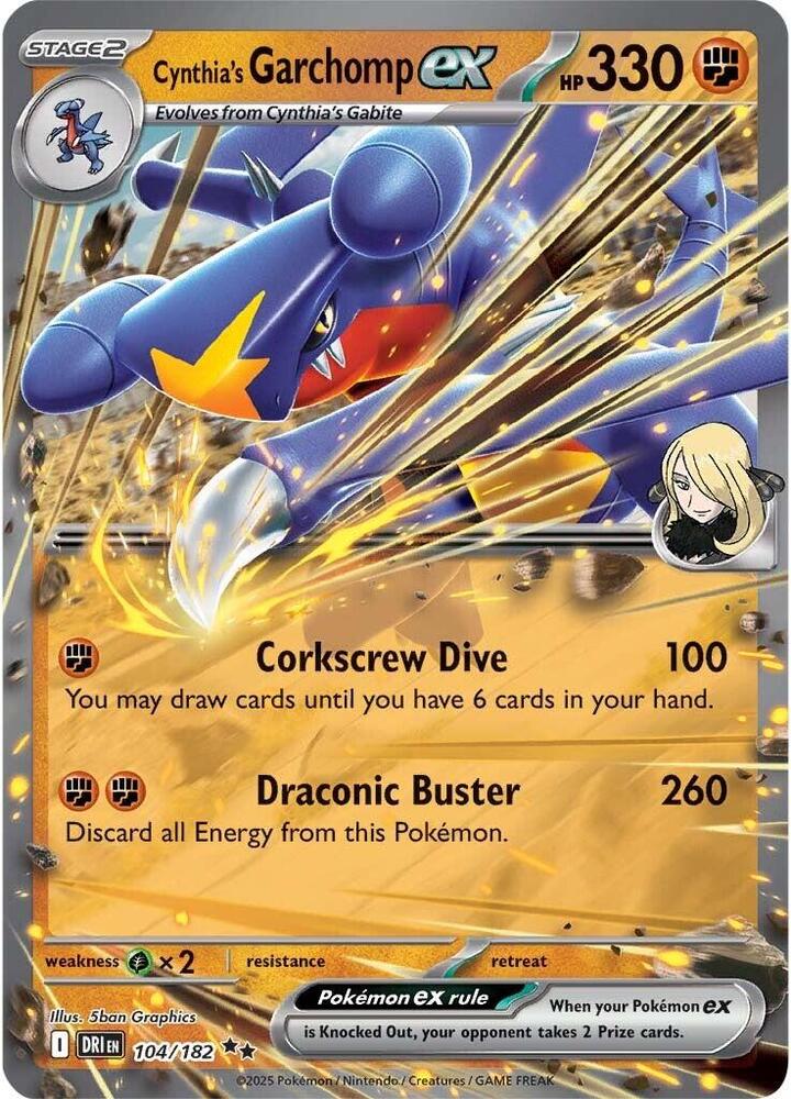 Cynthia's Garchomp ex #104/182 - SV10: Destined Rivals - Near Mint