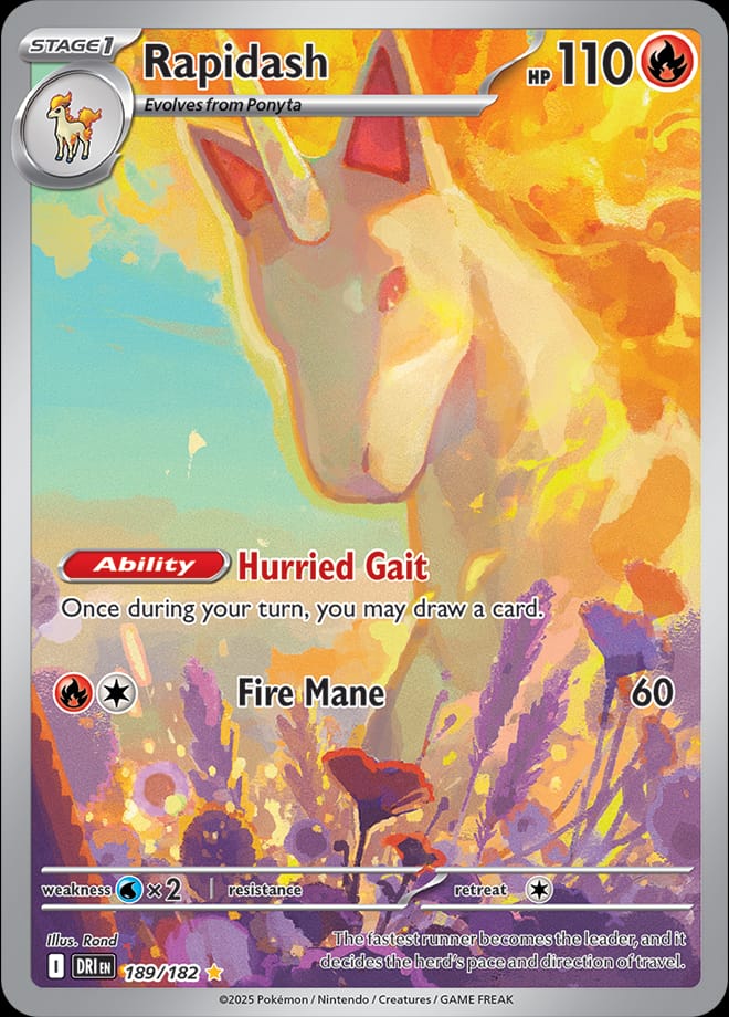 Rapidash #189/182 - SV10: Destined Rivals - Near Mint