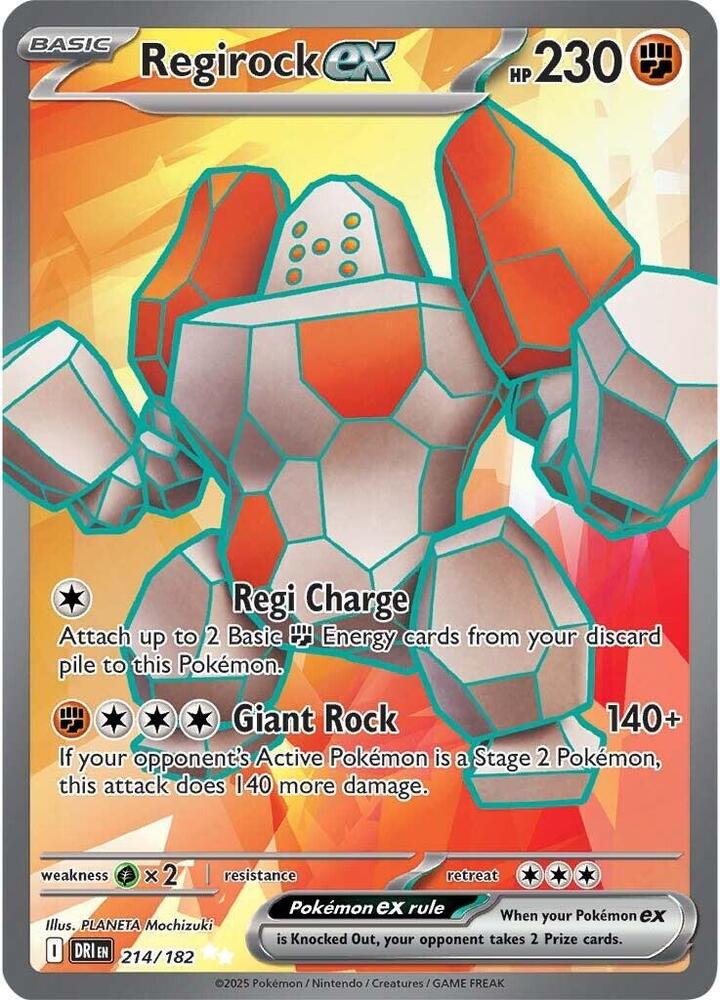Regirock ex #214/182 - SV10: Destined Rivals - Near Mint