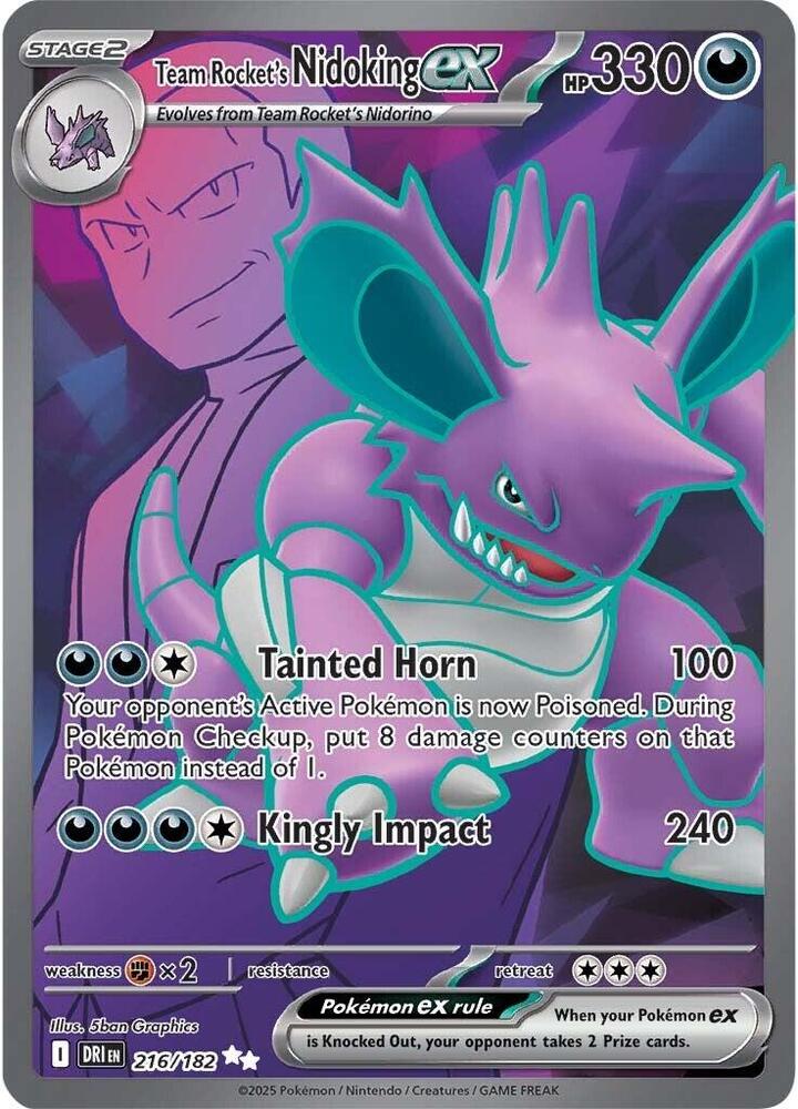 Team Rocket's Nidoking ex #216/182 - SV10: Destined Rivals - Near Mint