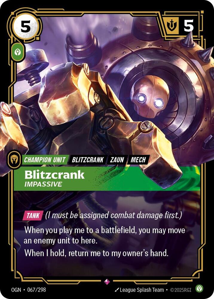 Blitzcrank - Impassive #067/298 - Origins - Near Mint