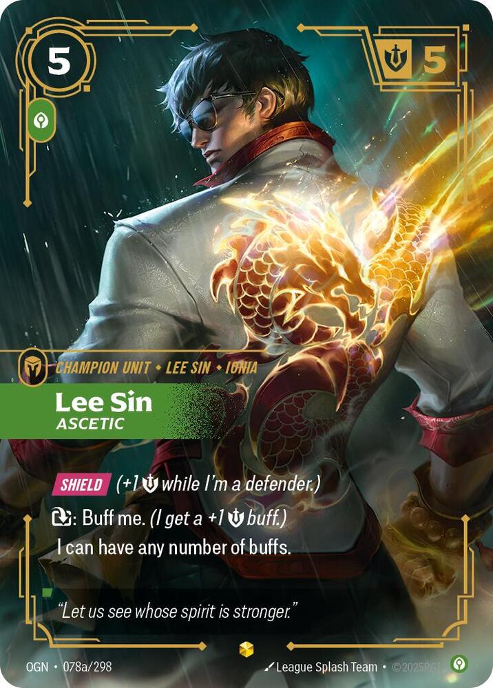 Lee Sin - Ascetic (Alternate Art) #078a/298 - Origins - Near Mint