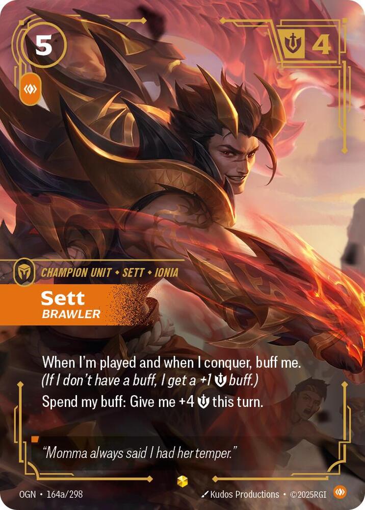 Sett - Brawler (Alternate Art) #164a/298 - Origins - Near Mint