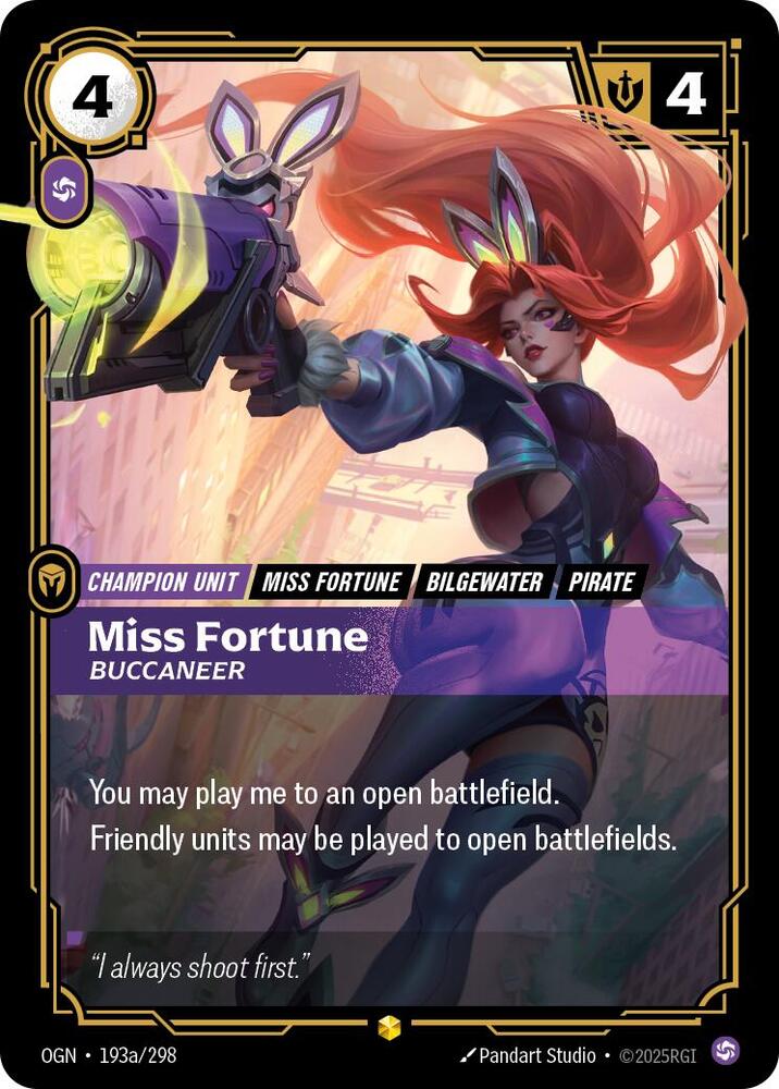 Miss Fortune - Buccaneer (Alternate Art) #193a/298 - Origins - Near Mint