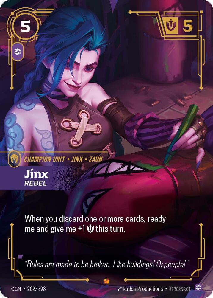 Jinx - Rebel #202/298 - Origins - Near Mint