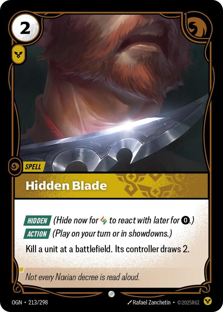 Hidden Blade #213/298 - Origins - Near Mint