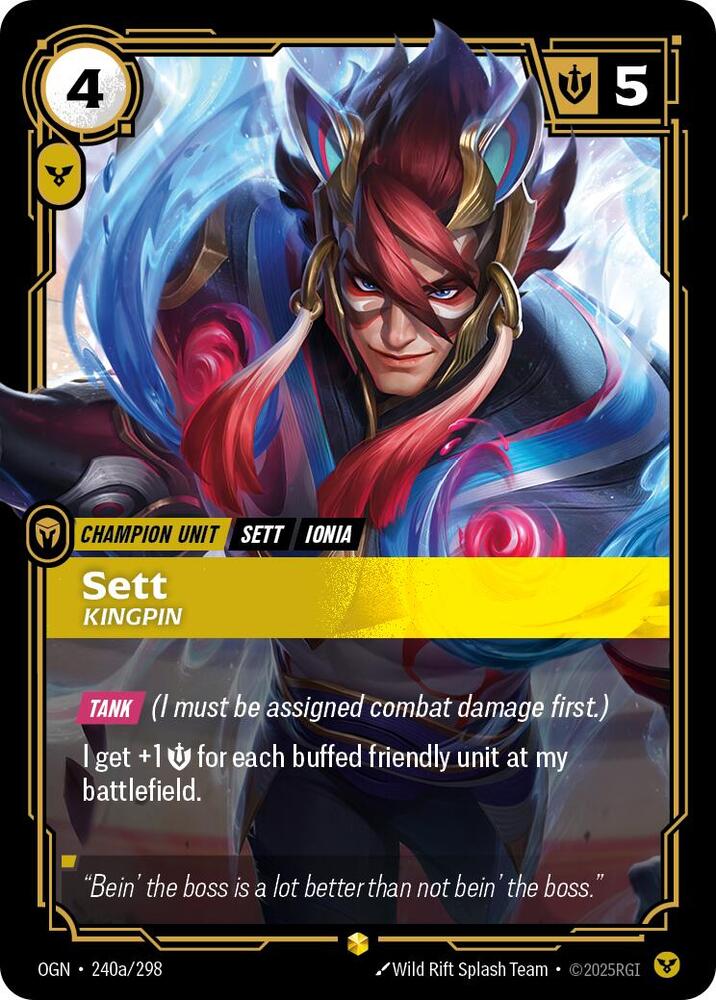 Sett - Kingpin (Alternate Art) #240a/298 - Origins - Near Mint