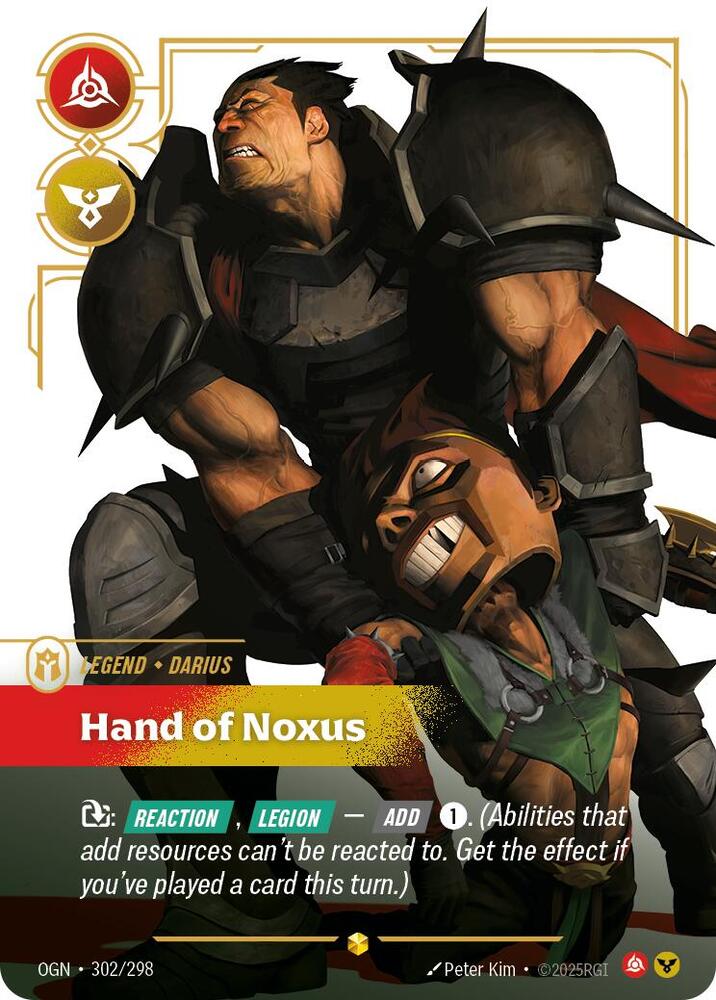 Darius - Hand of Noxus (Overnumbered) #302/298 - Origins - Near Mint