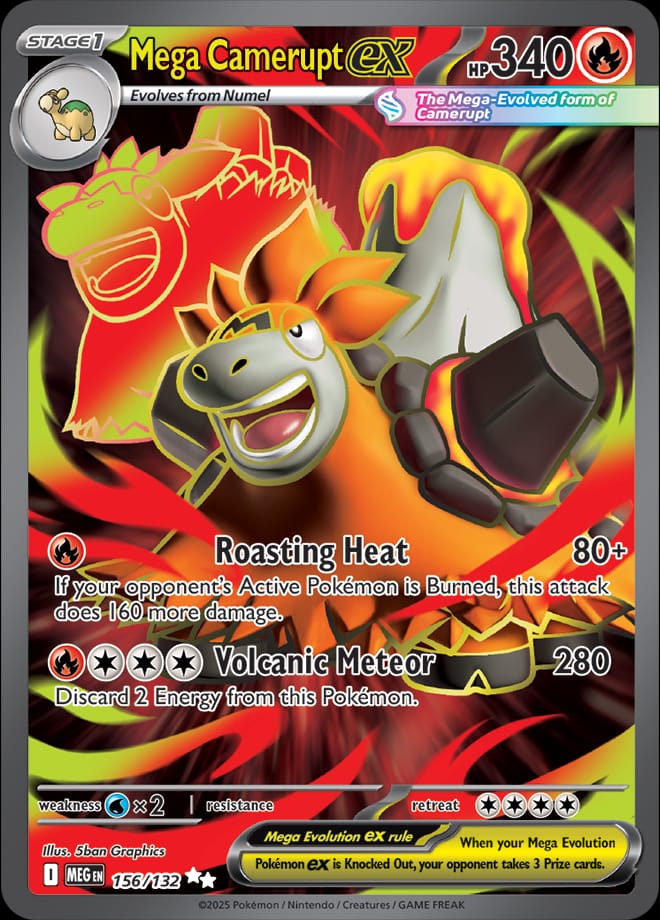 Mega Camerupt ex #156/132 - ME01: Mega Evolution - Near Mint
