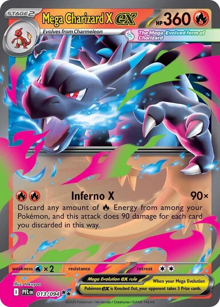 Mega Charizard X ex #013/094 - ME02: Phantasmal Flames - Near Mint