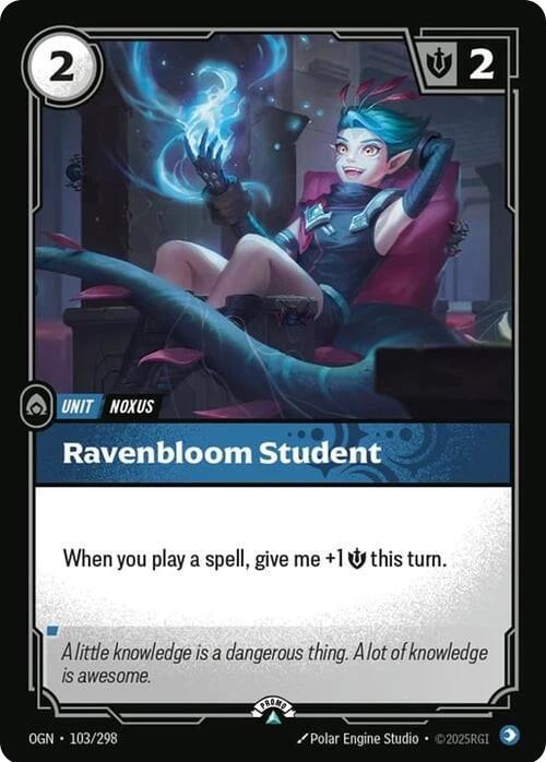 Ravenbloom Student #103/298 - Riftbound Organized Play Promotional Cards - Near Mint