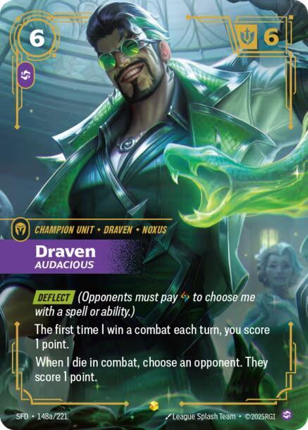 Draven - Audacious (Alternate Art) #148a/221 - Spiritforged - Near Mint