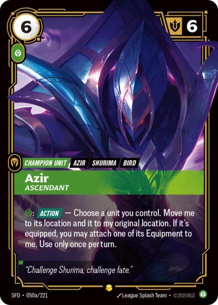 Azir - Ascendant (Alternate Art) #050a/221 - Spiritforged - Near Mint