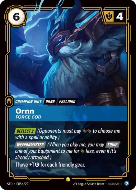 Ornn - Forge God (Alternate Art) #085a/221 - Spiritforged - Near Mint