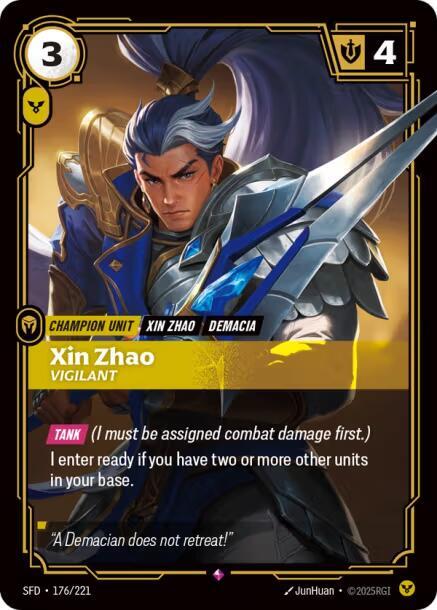Xin Zhao - Vigilant #176/221 - Spiritforged - Near Mint