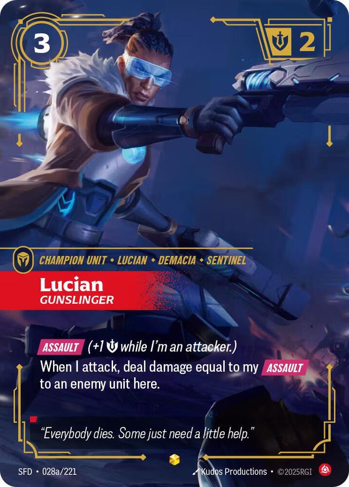 Lucian - Gunslinger (Alternate Art) #028a/221 - Spiritforged - Near Mint