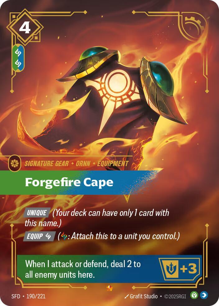 Forgefire Cape #190/221 - Spiritforged - Near Mint